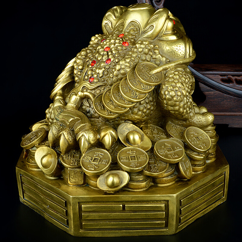 倚樓聽風(fēng) 銅金蟾蜍擺件，喬遷開業(yè)的吉祥賀禮